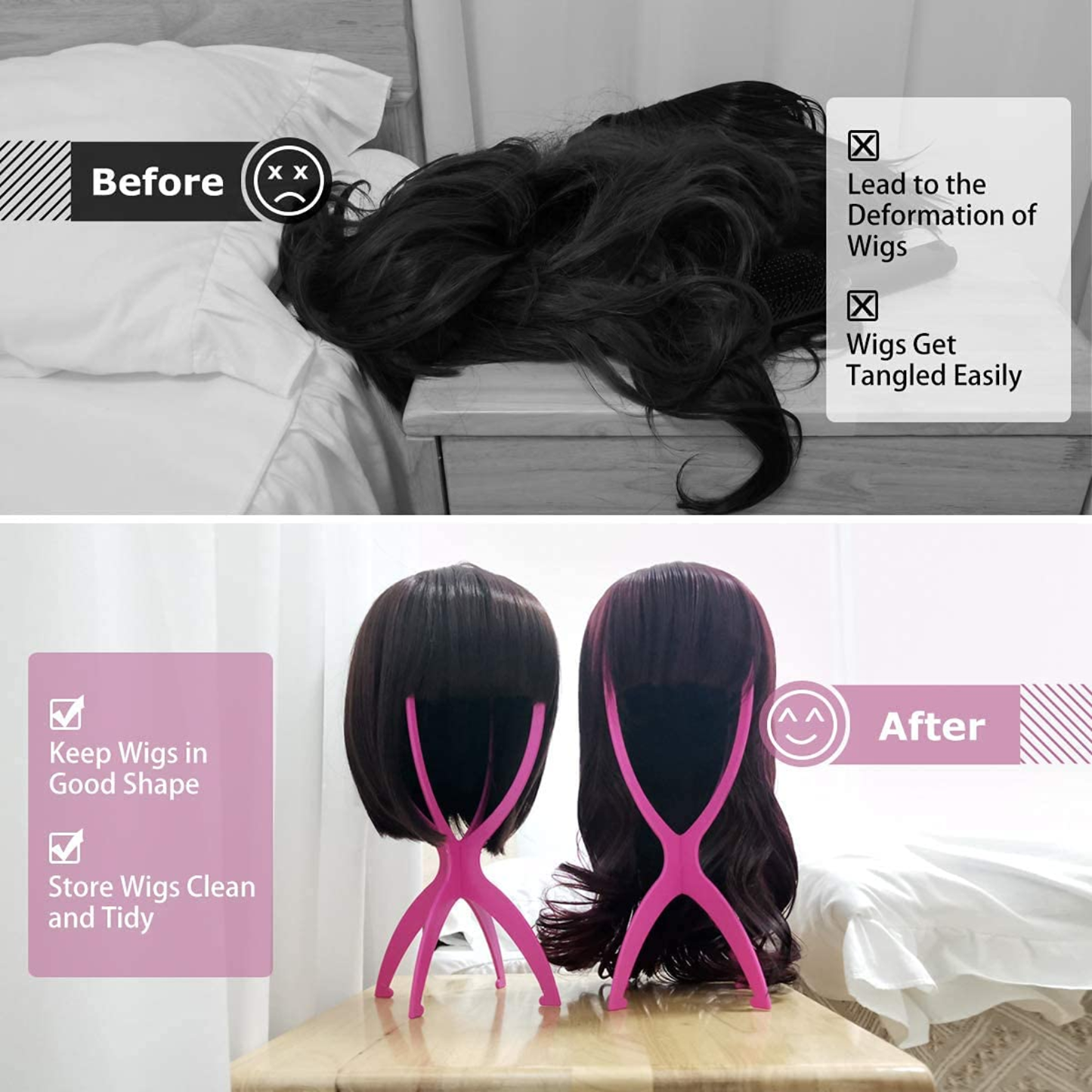 Soporte para Pelucas Dreamlover Rosa Intenso – Porta Peluca Desmontable