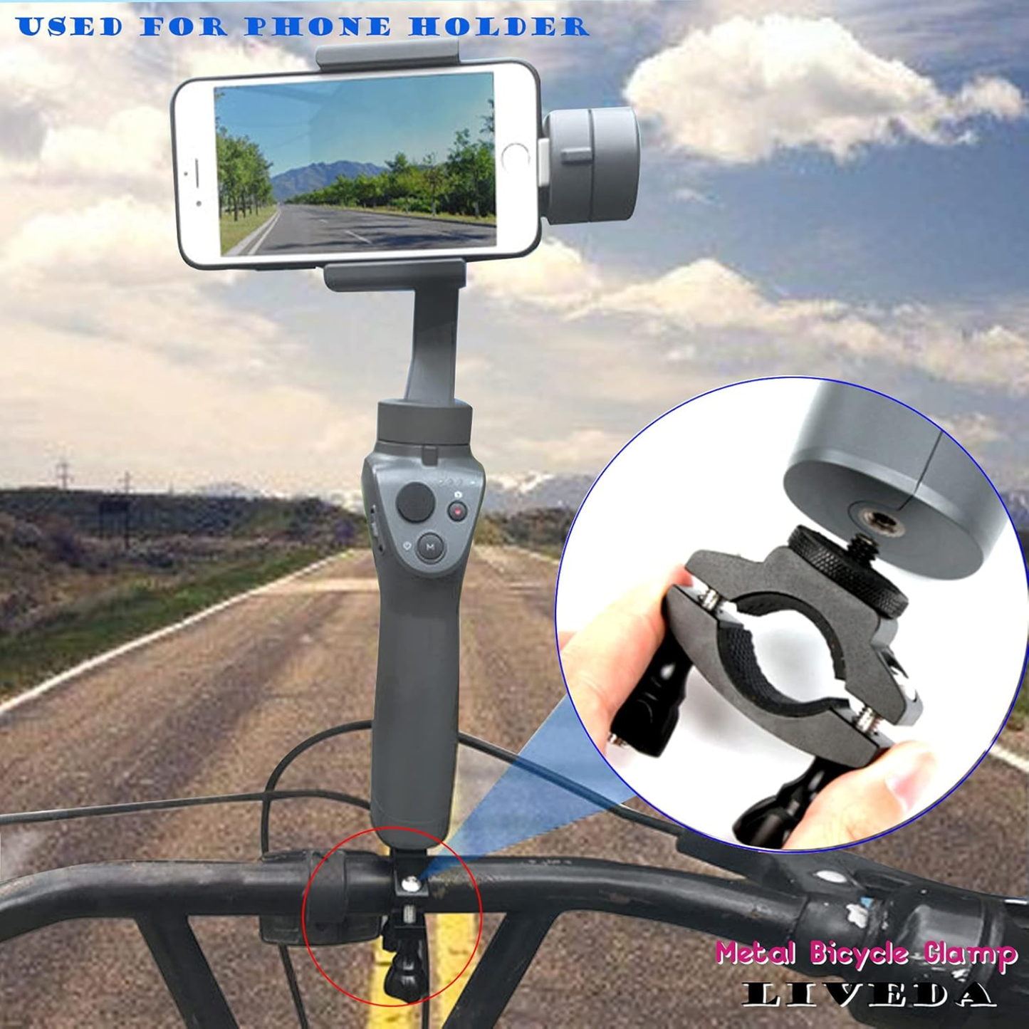 Soporte de Cámara para Bicicleta GoPro DJI OSMO SJCAM – Montaje Manillar