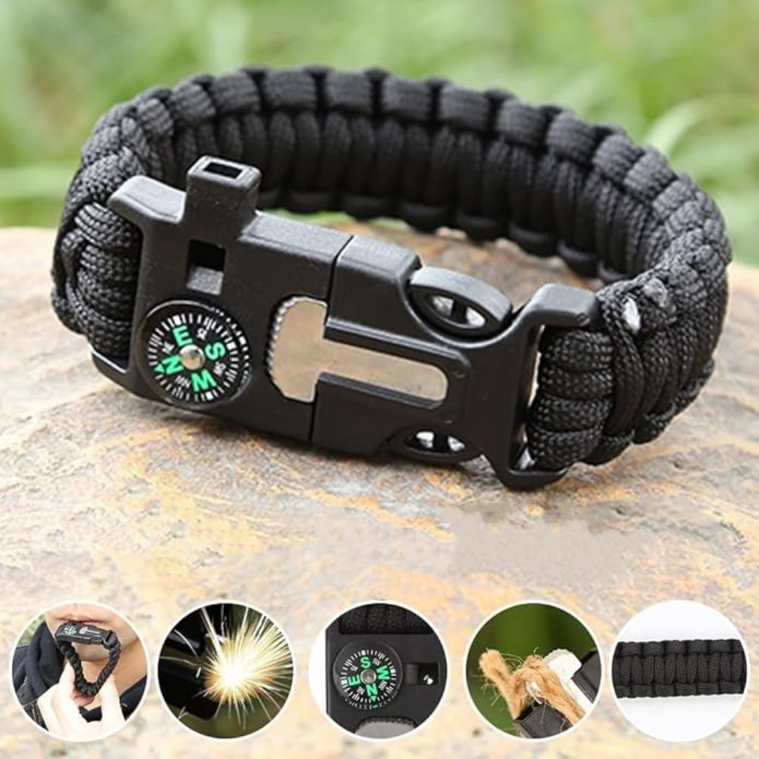 Pulsera de Paracord Táctica de Supervivencia para Camping y Senderismo