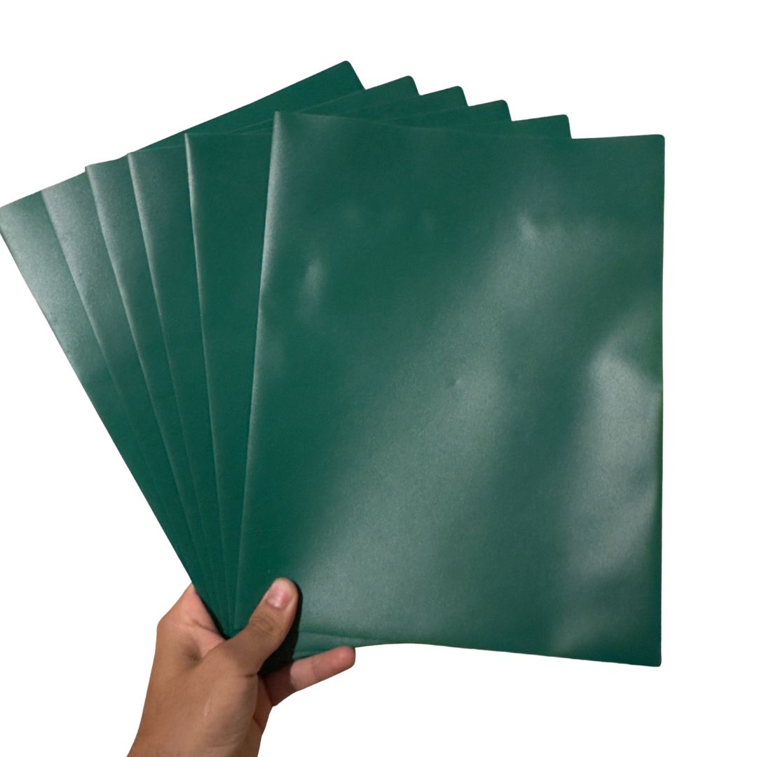 Set de 6 Carpetas Escolares con 2 Bolsillos – Color Verde Oscuro